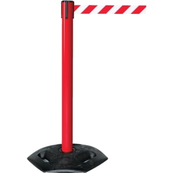 Tensabarrier® Post With Rubber Base, Red Post