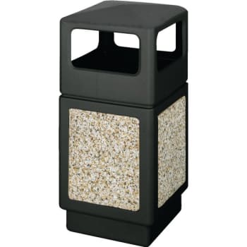 Image for Safco 38 Gallon Side Opening Aggregate Panel Trash Receptacle (Black) from HD Supply