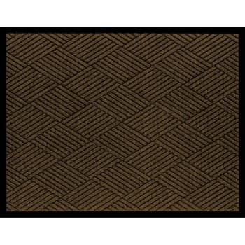 M+A Matting Waterhog® Diamond PatternEco Mat, Chestnut Brown w/ Fashion Border, 8'-4" x 6'