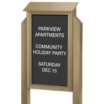 Image for Enclosed Single Door Indoor Letter Board, Sand, 38 x 54" from HD Supply
