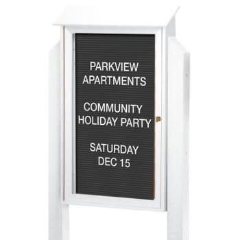 Image for Enclosed Single Door Indoor Letter Board, White, 38 x 54" from HD Supply