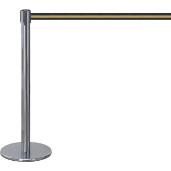 Image for Contemporary Chrome Stanchion With Black And Gold Tape from HD Supply