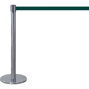 Image for Contemporary Chrome Stanchion with Hunter Green Tape from HD Supply