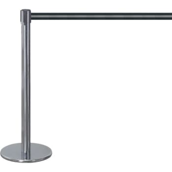 Image for Contemporary Chrome Stanchion with Black and Gray Tape from HD Supply