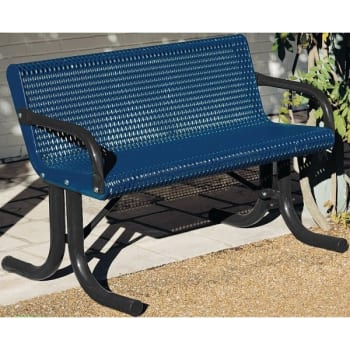 Ultrasite® Portable Park Bench, Blue Galvanized Steel, 6'