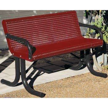 Image for Ultrasite® Portable Courtyard Bench, Red, Galvanized Steel, 6' from HD Supply