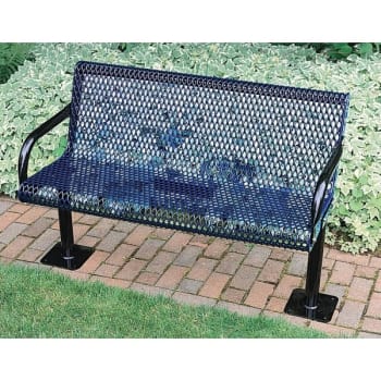 Image for Ultrasite® Surface Mount Courtyard Bench, Blue Galvanized Steel, 6' from HD Supply