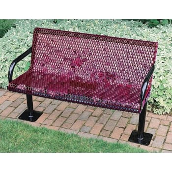 Image for Ultrasite® Surface Mount Courtyard Bench, Red Galvanized Steel, 6' from HD Supply