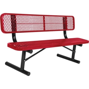 Image for Ultrasite® Portable Park Bench, Red Galvanized Steel, 6' from HD Supply
