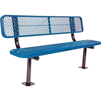 Ultrasite® Surface Mount Park Bench, Blue 6'