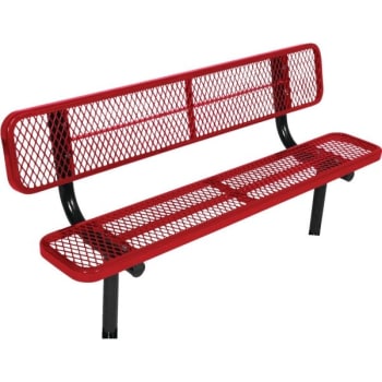 Image for Ultrasite® 6 ft. In-Ground Mount Park Bench (Black/Red) from HD Supply