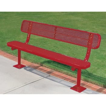 Ultrasite® Surface Mount Park Bench, Red Steel, 6'