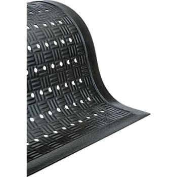 M+A Matting Cushion Station Floor Mat, Slip Resistant Rubber, 7/16 Thick, 4' x 6', Black