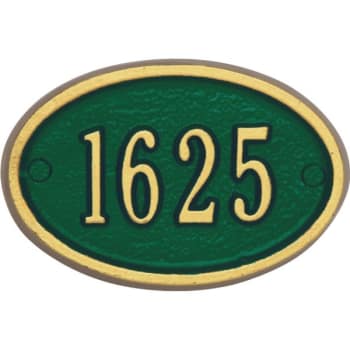 Image for Aluminum Custom 4-Character Door Number Plaque, Oval, 4-1/2" x 3" from HD Supply