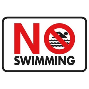 Image for "No Swimming" Symbols Sign, Non-Reflective, from HD Supply