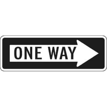 "One Way" Sign with Right Arrow, High Intensity, 36 x 12"
