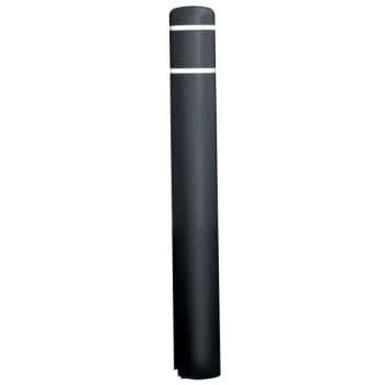 Image for Bollard Post Sleeve, Black with White Tape, 7 x 60 from HD Supply