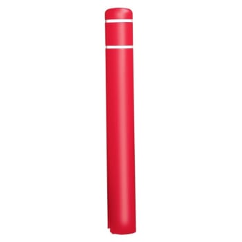 Image for Bollard Post Sleeve, Red with White Tape, 4 1/2 x 52 from HD Supply