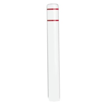 Image for Bollard Post Sleeve, White With Red Tape, 7 x 60 from HD Supply