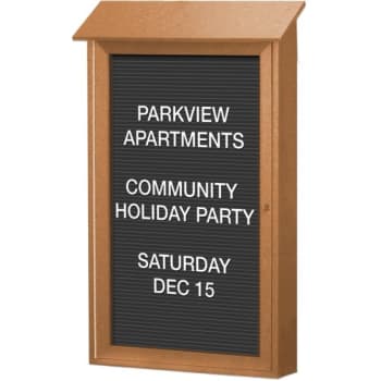 Image for Enclosed Single Door Outdoor Letter Board, Wall Mount, Cedar, 26 X 42" from HD Supply