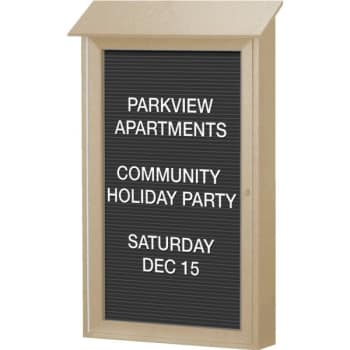 Image for Enclosed Single Door Indoor Letter Board, Wall Mount, Sand, 26 x 42" from HD Supply