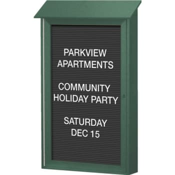 Image for Enclosed Single Door Outdoor Letter Board, Wall Mount, Green, 26 x 42" from HD Supply