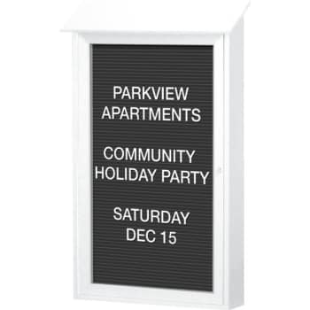 Image for Enclosed Single Door Indoor Letter Board, White, 26 x 42" from HD Supply