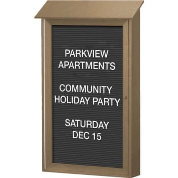 Image for Enclosed Single Door Indoor Letter Board, Wall Mount, Weathered Wood, 26 x 42" from HD Supply