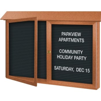 Image for Enclosed Double Door Indoor Letter Board, Wall Mount, Cedar, 52 X 40" from HD Supply