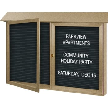 Image for Enclosed Double Door Outdoor Letter Board, Wall Mount, Sand, 45" X 3'6" from HD Supply