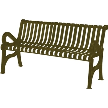 Ultrasite® Rendezvous Bench, Brown Slotted Steel, 4'