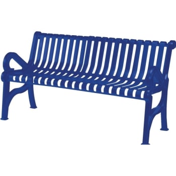Image for Ultrasite® Rendezvous Bench, Blue Slotted Steel, 4' from HD Supply