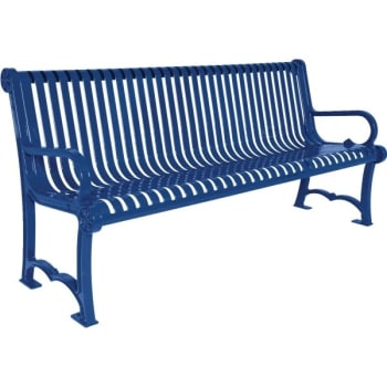 Ultrasite® Rendezvous Bench, Blue Slotted Steel, 6'