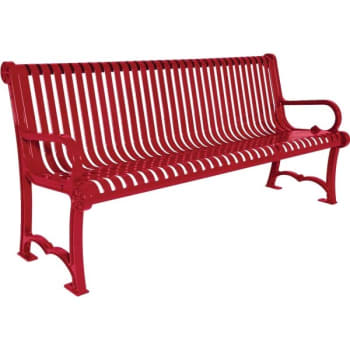 Ultrasite® Rendezvous Bench, Red Slotted Steel, 6'