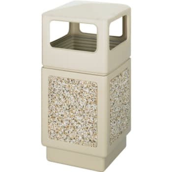 Image for Safco 38 Gallon Side Opening Aggregate Panel Trash Receptacle (Tan) from HD Supply