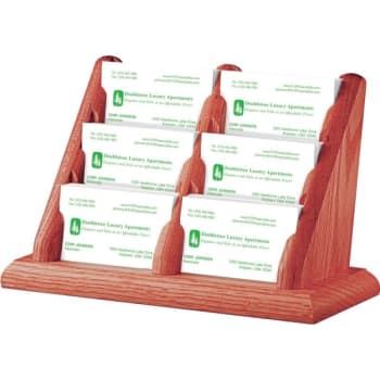 Image for 6 Pocket Business Card Holder, Dark Red Mahogany Finish, 3-1/2" Slots from HD Supply