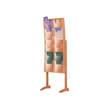 Image for Literature Rack Floor Stand, Medium Oak Finish, 12-Pocket from HD Supply