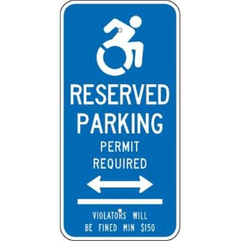 Image for Connecticut Permit Required/Arrow Disabled Parking Sign Reflective, 12 x 24" from HD Supply