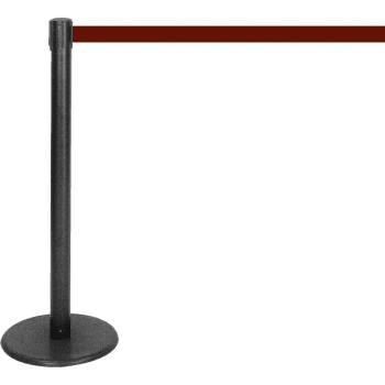 Image for Contemporary Black Stanchion With Burgundy Tape from HD Supply