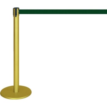 Image for Contemporary Gold Stanchion With Hunter Green Tape from HD Supply