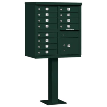 Salsbury Industries® Cluster Mailbox, 12 Boxes, Green
