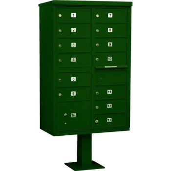 Salsbury Industries® Cluster Mailbox, 13 Boxes, Green