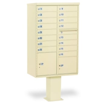 Salsbury Industries® Cluster Mailbox, 16 Boxes, Sandstone