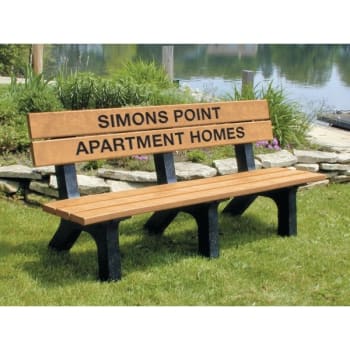 Plastic Recycling Rock Island Personalized Bench, Cedar Recycled Plastic