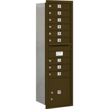 Salsbury Industries® Horizontal Mailbox, 9 Boxes/1 Parcel Locker, Bronze