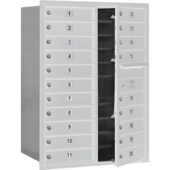 Salsbury Industries® Horizontal 4C Mailbox, 20 Boxes, Silver, 11 Door High