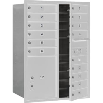 Image for Salsbury Industries® Horizontal 4c Mailbox, 15 Boxes/1 Parcel Locker, Silver from HD Supply