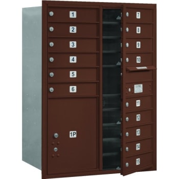 Image for Salsbury Industries® Horizontal 4c Mailbox, 15 Boxes/1 Parcel Locker, Bronze from HD Supply