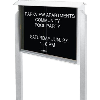 Image for Enclosed Sliding Door Indoor Letter Board, White, 52 x 40" from HD Supply