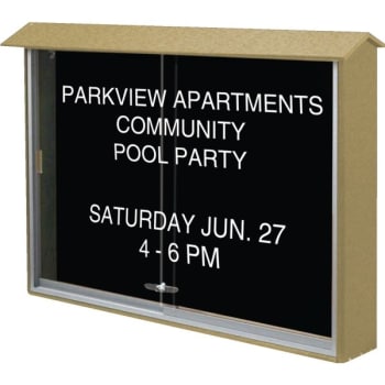 Image for Enclosed Sliding Door Indoor Letter Board, Wall Mount, Sand, 52 x 40" from HD Supply